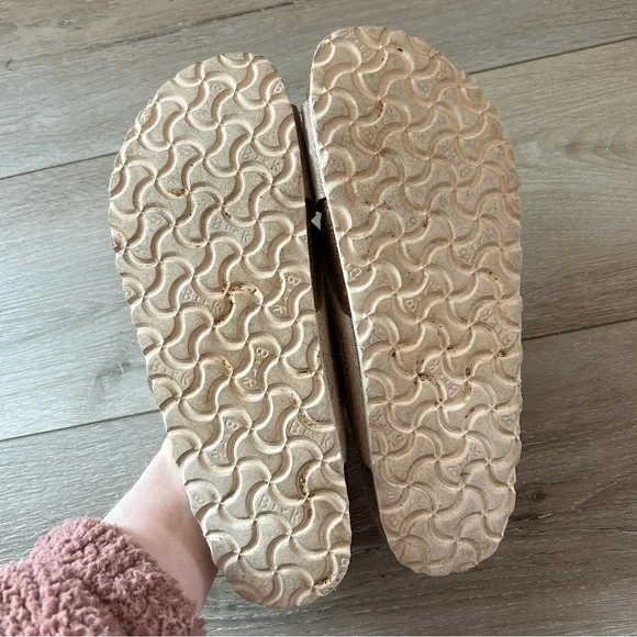 Birkenstock Siena Big Buckle Suede Leather Washed Metallic Rose Gold - Picture 6 of 7